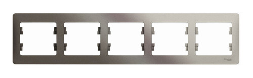 Рамка 5 постов Schneider Electric GLOSSA, горизонтальная, платина