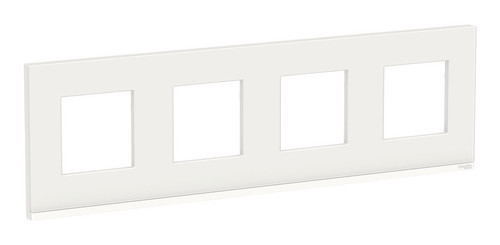 Рамка 4 поста Schneider Electric UNICA PURE, горизонтальная, белое стекло, белый